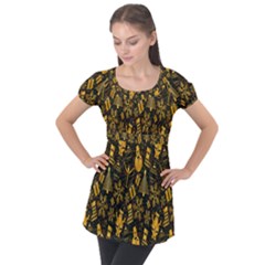 Christmas-a 001 Puff Sleeve Tunic Top