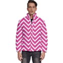 Chevrons - Pink Men s Puffer Bubble Jacket Coat View1