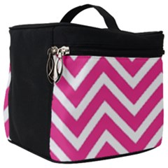 Chevrons - Pink Make Up Travel Bag (big) by nate14shop
