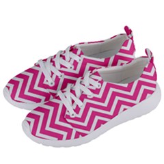 Chevrons - Pink Women s Lightweight Sports Shoes by nate14shop