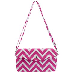 Chevrons - Pink Removable Strap Clutch Bag by nate14shop