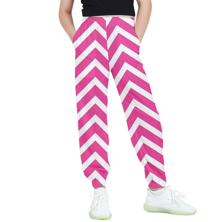 Chevrons - Pink Kids  Elastic Waist Pants