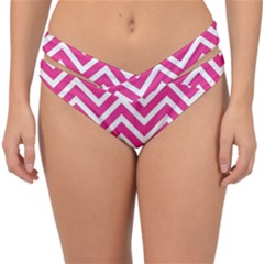 Chevrons - Pink Double Strap Halter Bikini Bottom