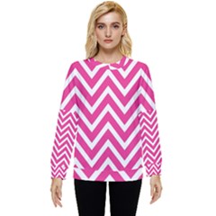 Chevrons - Pink Hidden Pocket Sweatshirt