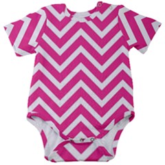 Chevrons - Pink Baby Short Sleeve Onesie Bodysuit by nate14shop