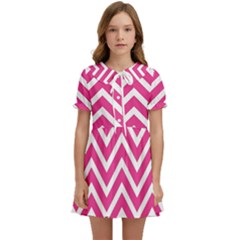 Chevrons - Pink Kids  Sweet Collar Dress