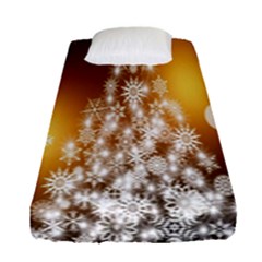 Christmas-tree-a 001 Fitted Sheet (Single Size)