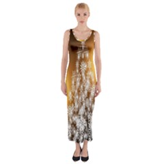 Christmas-tree-a 001 Fitted Maxi Dress