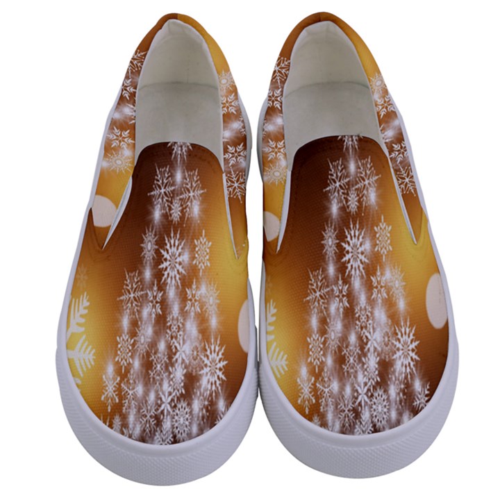 Christmas-tree-a 001 Kids  Canvas Slip Ons