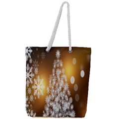 Christmas-tree-a 001 Full Print Rope Handle Tote (Large)