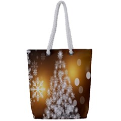 Christmas-tree-a 001 Full Print Rope Handle Tote (Small)