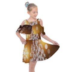 Christmas-tree-a 001 Kids  Shoulder Cutout Chiffon Dress