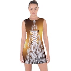Christmas-tree-a 001 Lace Up Front Bodycon Dress