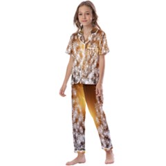 Christmas-tree-a 001 Kids  Satin Short Sleeve Pajamas Set