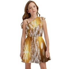 Christmas-tree-a 001 Kids  One Shoulder Party Dress