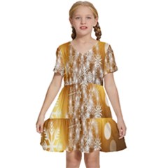 Christmas-tree-a 001 Kids  Short Sleeve Tiered Mini Dress