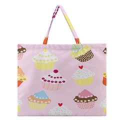 Cupcakes Zipper Large Tote Bag by nate14shop