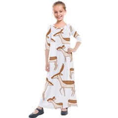 Deer Kids  Quarter Sleeve Maxi Dress