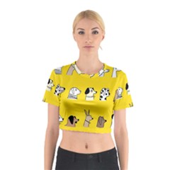 Dogs Cotton Crop Top by nate14shop