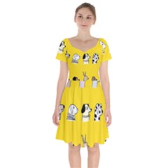 Dogs Short Sleeve Bardot Dress