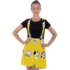 Dogs Velvet Suspender Skater Skirt