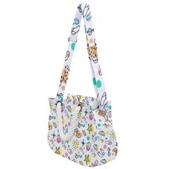 Doodle Rope Handles Shoulder Strap Bag by nate14shop