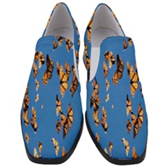 Eastern Monarch Butterfly Women Slip On Heel Loafers