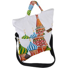 Moscow-kremlin-saint-basils-cathedral-red-square-l-vector-illustration-moscow-building Fold Over Handle Tote Bag by Jancukart