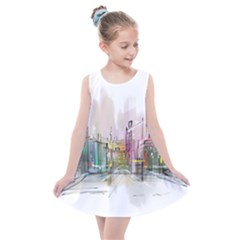 Drawing-watercolor-painting-city Kids  Summer Dress