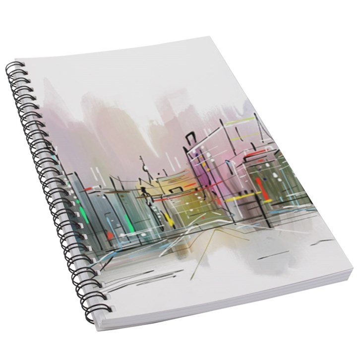 Drawing-watercolor-painting-city 5.5  x 8.5  Notebook