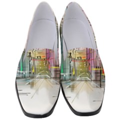 Drawing-watercolor-painting-city Women s Classic Loafer Heels