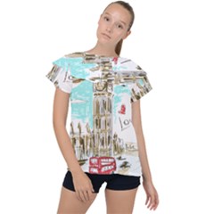 Big-ben-paris-clock-tower-vector-painted-london Ruffle Collar Chiffon Blouse