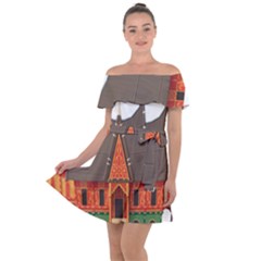 Gadang-minangkabau-people Off Shoulder Velour Dress by Jancukart