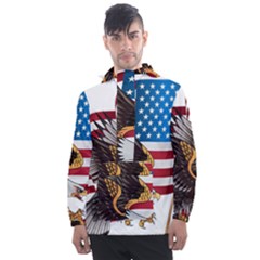 American-eagle- Clip-art Men s Front Pocket Pullover Windbreaker by Jancukart