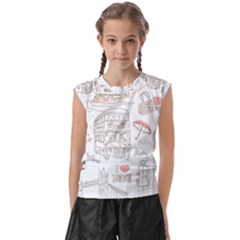 London-paris-drawing-vector-london-comics Kids  Raglan Cap Sleeve Tee