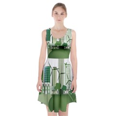 Vector-energy-saving-caring-for-the-earth Racerback Midi Dress by Jancukart