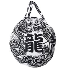 Chinese-dragon Giant Round Zipper Tote by Jancukart