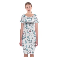 Flowers Pattern Classic Short Sleeve Midi Dress by hanggaravicky2
