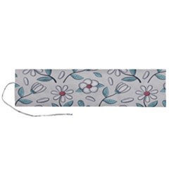 Flowers Pattern Roll Up Canvas Pencil Holder (l)