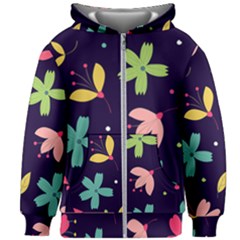 Colorful Floral Kids  Zipper Hoodie Without Drawstring by hanggaravicky2