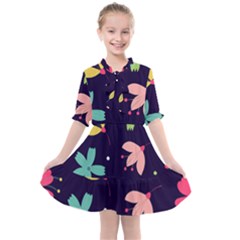 Colorful Floral Kids  All Frills Chiffon Dress by hanggaravicky2