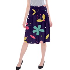 Colorful Floral Midi Beach Skirt