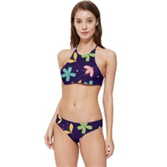 Colorful Floral Banded Triangle Bikini Set by hanggaravicky2