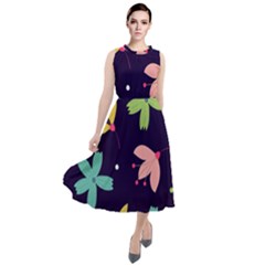 Colorful Floral Round Neck Boho Dress by hanggaravicky2