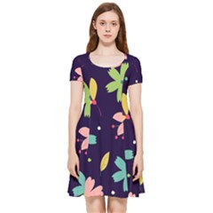 Colorful Floral Inside Out Cap Sleeve Dress by hanggaravicky2