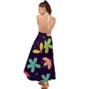 Colorful Floral Backless Maxi Beach Dress View2