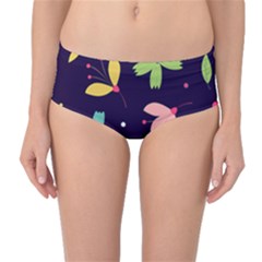 Colorful Floral Mid-waist Bikini Bottoms by hanggaravicky2