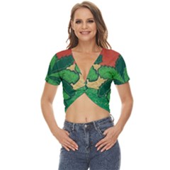 Palmtrees At Sunset  Twist Front Crop Top by Hayleyboop