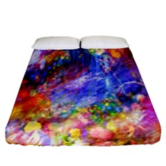 Abstract Colorful Artwork Art Fitted Sheet (queen Size) by artworkshop