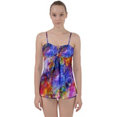 Abstract Colorful Artwork Art Babydoll Tankini Set